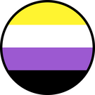 Nonbinary: Any gender that is not entirely male or female. I am a nonbinary man, my bigender identity makes me nonbinary, and asteresque is a nonbinary gender.